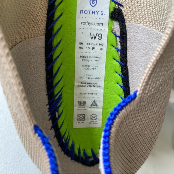 Rothy’s The Loafer Almond Toe Flats Shoes Womens 9 Ecru Sandstone Almond Tan - Picture 9 of 11